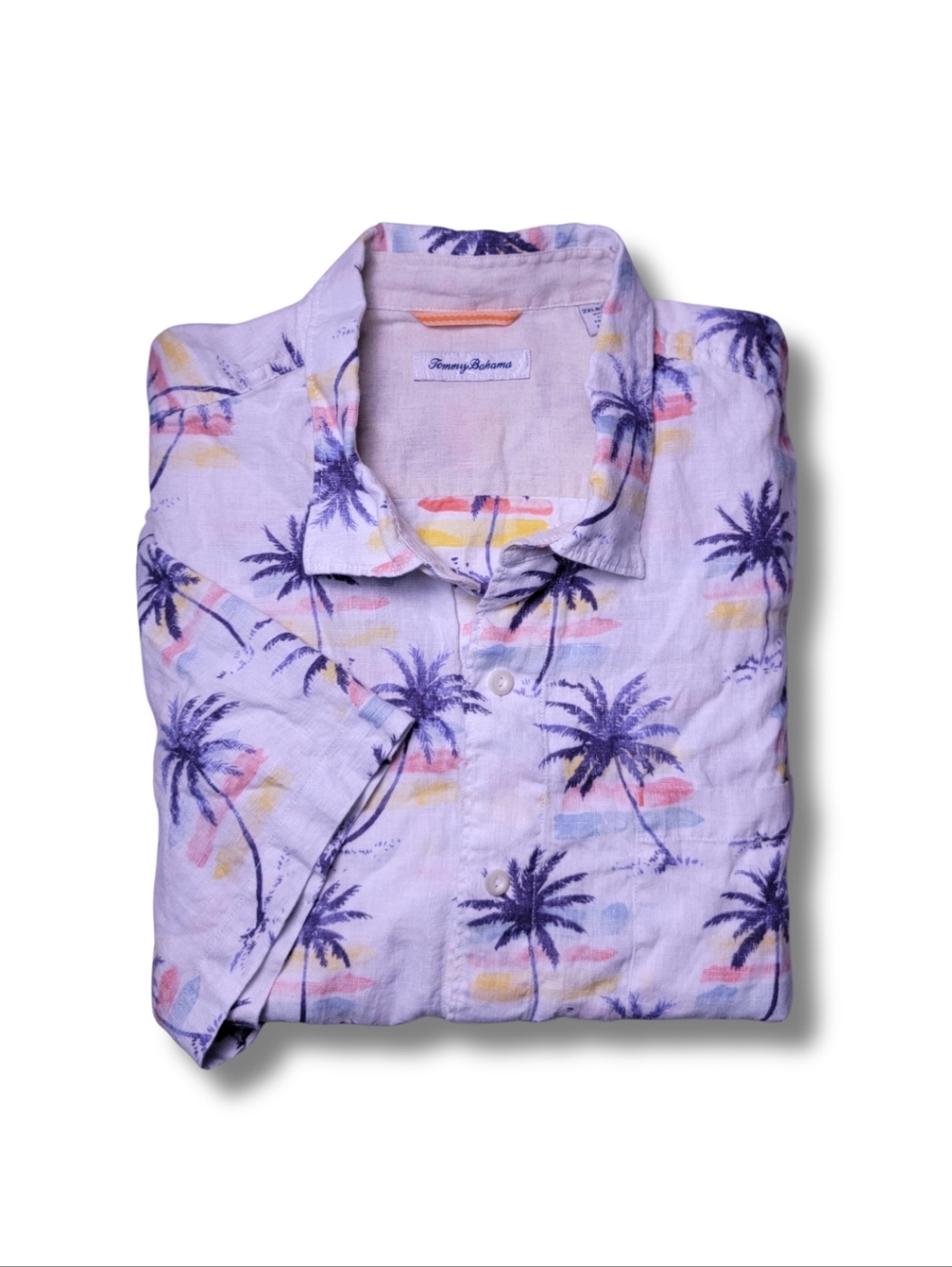 Tommy Bahama 100% Linen Sunset Palm Short Sleeve Button-Down Shirt 2XLB